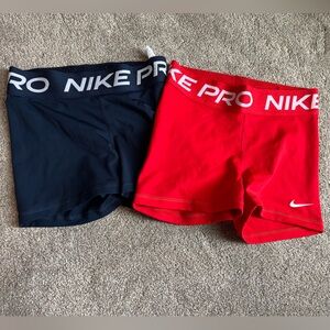 Nike Pro Shorts - Red and Black